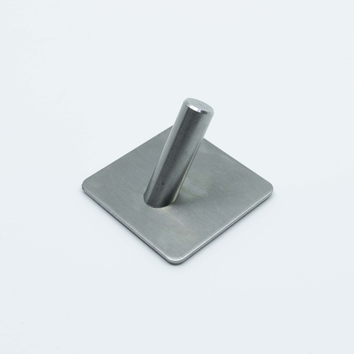 Adhesive Hook In Brushed Steel