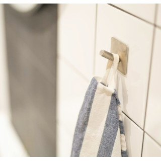 Selvklæbende krog i børstet stål