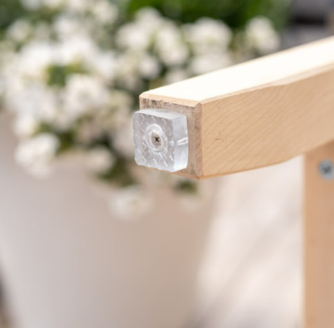 Skridsikre, transparente møbelpuder i gummi med skrue