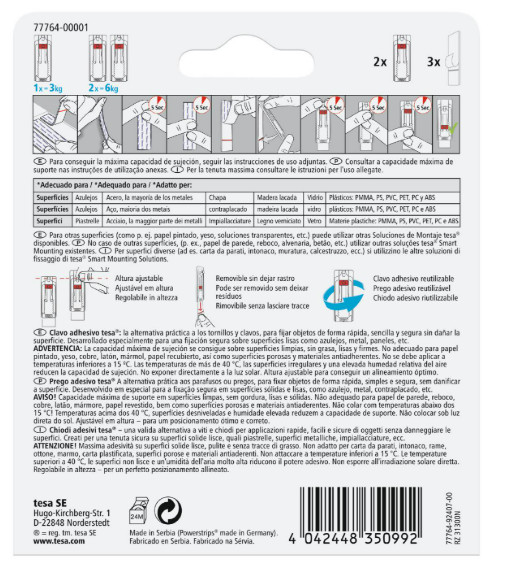 Selvklæbende billedophæng, selvklæbende søm
